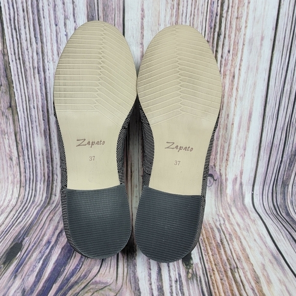 Zapato Black and White Microdot Wingtip Oxfords - Picture 7 of 11